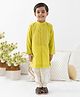 Tiber Taber Cotton Lurex Woven Full Sleeves Foil Striped Kurta Pyjama Set - Green