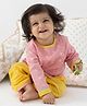 Tiber Taber Cotton Lurex Woven Full Sleeves Polka Dots Foil Printed & Striped Dhoti Kurta Set - Pink