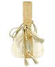 Tiber Taber Cotton Lurex Woven Checked & Gota Lace Embellished Potli Bag - White