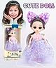 Fiddlerz Little Milly Doll Toy for Girls Cute Fashion Doll with Long Hair Pretend Play and Gifting Toy Suitable for Kids Aged 3 Years and Above (Purple)