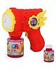 Fiddlerz 12-Hole Electric Bubble Gun with Bubble Solution Bottle Battery Operated Blower Machine for Outdoor Summer Fun for Kids Boys and Girls 3+ Years (Red)