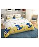 BHAIJI BEDSHEETS Glace Cotton Bed Sheet Double Bed With 2 Pillow Covers Kids Cartoon Prints - Camera Love Dinosaurs