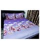 BHAIJI BEDSHEETS Glace Cotton Bed Sheet Double Bed With 2 Pillow Covers Kids Cartoon Prints - Lavender Unicorn