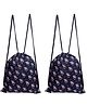 Happile Set of 2 Space Theme Designed Drawstring Bag  Blue
