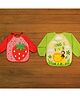 Badal Kidz Long Sleeve Bibs, Waterproof Baby Bibs, Toddler Sleeved Bib, Baby Smock for Eating Feeding, 0-24 Months -Red & Green