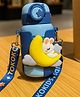 Badal Kidz Cute Bunny Design Sipper Bottle with Adjustable Strap - Leakproof & Portable for Kids - 500ml (Blue)