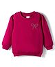 Babyhug Cotton Knit Full Sleeves Sweatshirt With Rhinestone Detailing - Red