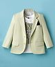 Robo Fry Cotton Knit Full Sleeves Solid Blazer With Printed Inner Tee - Light Green