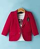 Robo Fry Cotton Woven Full Sleeves Solid Blazer With Printed Inner Tee - Red & White