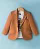 Robo Fry Cotton Woven Full Sleeves Solid Blazer With Printed Inner Tee - Tan