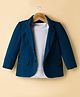Robo Fry Cotton Woven Full Sleeves Solid Blazer With Solid Inner Tee - Navy Blue