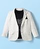 Robo Fry Cotton Knit Full Sleeves Solid Blazer With Printed Inner Tee - White & Black
