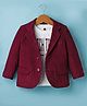 Robo Fry Cotton Woven Full Sleeves Solid Blazer With Printed Inner Tee - Maroon