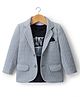 Robo Fry Cotton Knit Full Sleeves Solid Blazer With Printed Inner Tee - Grey