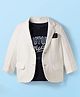 Robo Fry Cotton Knit Full Sleeves Solid Blazer With Printed Inner Tee - White & Black