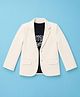 Robo Fry Cotton Knit Full Sleeves Solid Blazer With Printed Inner Tee - White & Black
