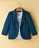 Robo Fry Cotton Woven Full Sleeves Solid Blazer With Printed Inner Tee - Teal Blue