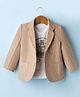 Robo Fry Cotton Woven Full Sleeves Solid Blazer With Printed Inner Tee - Beige