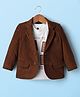 Robo Fry Cotton Woven Full Sleeves Solid Blazer With Printed Inner Tee - Brown