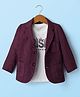 Robo Fry Cotton Woven Full Sleeves Solid Blazer With Printed Inner Tee - Wine