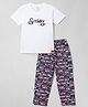 Funkrafts Premium Cotton Knit Half Sleeves Typography Printed Tee & Pajama Set - Multi Colour