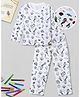 Funkrafts Premium Cotton Knit Full Sleeves Sea Life Printed DIY Colouring Night Suit With Washable Fabric Marker - White