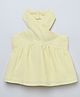 Taffykids Cotton Linen Woven Sleeveless Solid Halter Neck Detailed Peplum Top - Butter Yellow