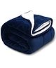 OYO BABY Solid Single Sherpa Square Blanket for AC Room Woollen Blend - Dark Blue
