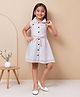 PINK MERMAID Cotton Knit Sleeveless Solid Shirt Dress - Grey
