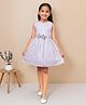 PINK MERMAID Cotton Knit Sleeveless Striped Bow Applique Detailed Dress - Grey