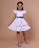 PINK MERMAID Cotton Knit Cap Sleeves Floral Printed Dress - Pink