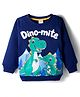 Babyhug Cotton Knit Full Sleeves Sweatshirt with Dino Print - Navy Blue