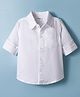 Babyhug Cotton Woven Full Sleeve Solid Color Shirt - White