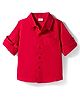 Babyhug Cotton Woven Full Sleeves Solid Shirt - Red