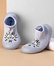 Cute Walk by Babyhug Slip on Sock Shoes with Kitty Embroidery - Blue