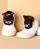 Cute Walk by Babyhug Slip On Sock Shoes With Animal Design & Applique - White
