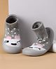 Cute Walk by Babyhug Slip On Sock Shoes with Polka Dot Design - Grey & White
