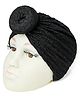 The little lookers Cotton Knot Detailed Self Design Turban Cap - Black