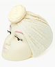 The little lookers Cotton Knot Detailed Self Design Turban Cap - Cream
