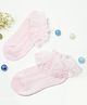 The little lookers Cotton Lace  Designed Socks - Pink