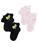 The little lookers Cotton Pack Of 2 Leaves & Bow Applique Detailed Socks - Black & Pink