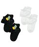 The little lookers Cotton Pack Of 2 Leaves & Bow Applique Detailed Socks - Black & White