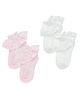 The little lookers Cotton Pack Of 2 Lace Embellished & Chevron Designed Socks - Pink & White