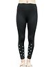 The little lookers Knit Pearls Embellished Leggings - Black