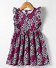 Kookie Kids Woven Frill Sleeves Fit & Flare Dress with Floral Print - Multicolor