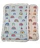 Fabrify 100% Soft Cotton New Born Baby Lacy Cotton Bed |Frill Mattress | Godari | Godali | Crib Sheet | Bedding Set | Godadi | Baby Mattress Rainbow (Pack of 2) (Blue  and Orange)( Pack of 2)