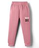 Evimo Interlock Knit Full Length Lounge Pant With Text Print - Pink
