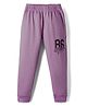 Evimo Interlock Knit Full Length Lounge Pant With Text Print - Lilac