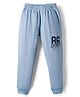 Evimo Interlock Knit Full Length Lounge Pant With Text Print - Light Blue