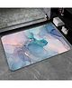 SYGA Non-Slip Blue Green Gold Marble Print Bathroom & Door Mat - Ultra Absorbent, Stain-Resistant & Premium Floor Mat